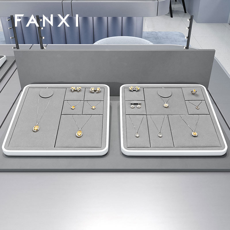 FANXI high quality grey MDF baking paint jewelry display