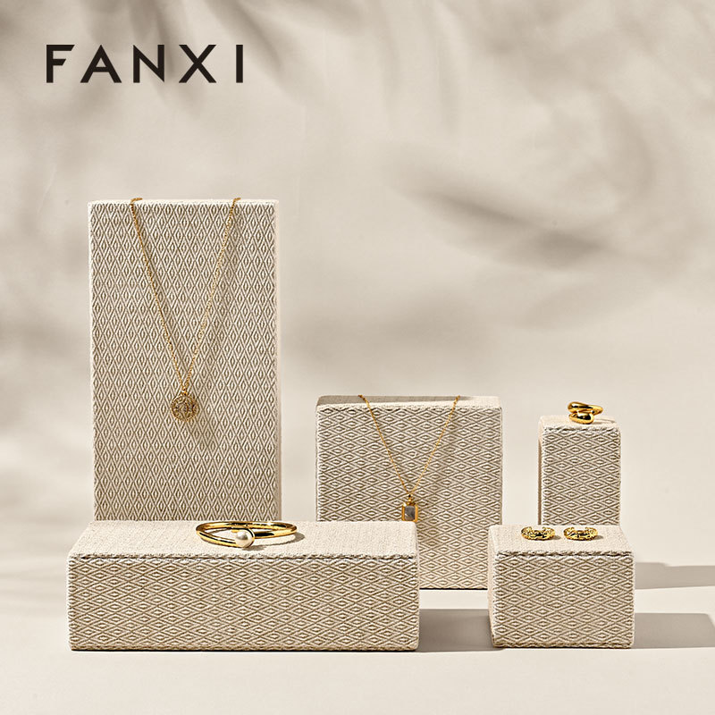 FANXI high end Original color Linen Jewelry Rack