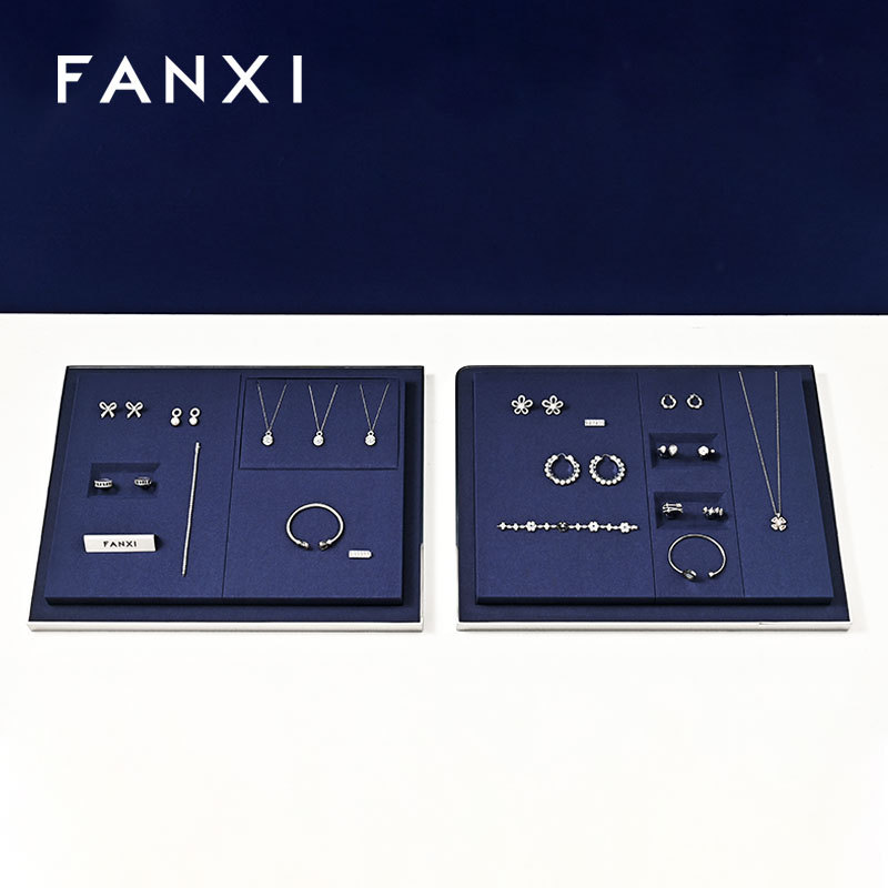 FANXI fashion glossy silver Microfiber jewelry display