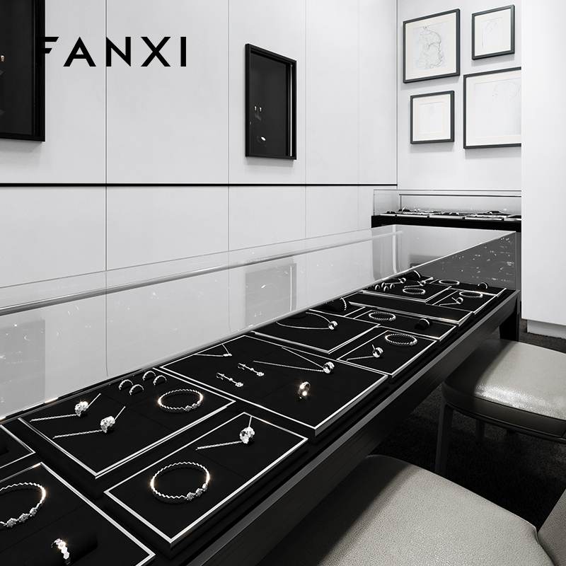 FANXI fashion Black metal luxury jewellery display