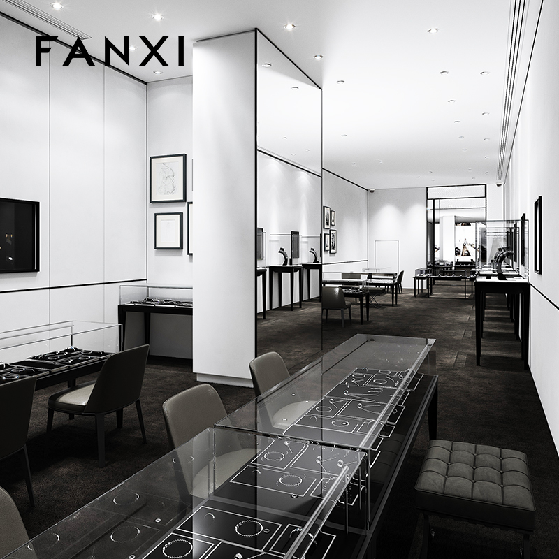 FANXI fashion Black metal luxury jewellery display