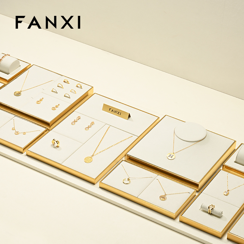 FANXI wholesale Beige Microfiber jewelry organizer