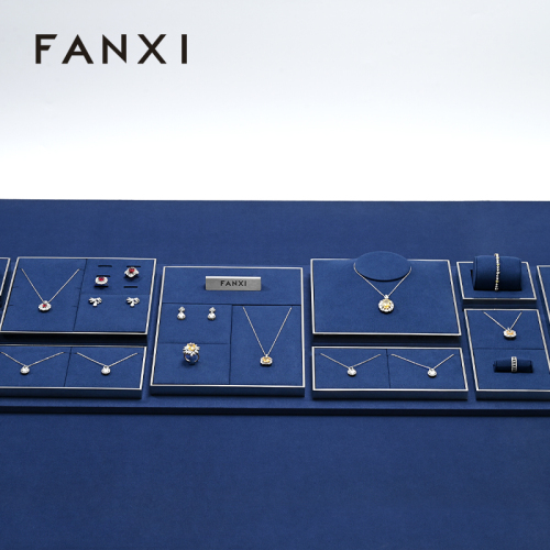 FANXI Custom Blue microfiber luxury jewellery display