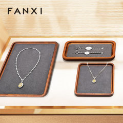 Solid wooden jewellery ring display jewelry tray