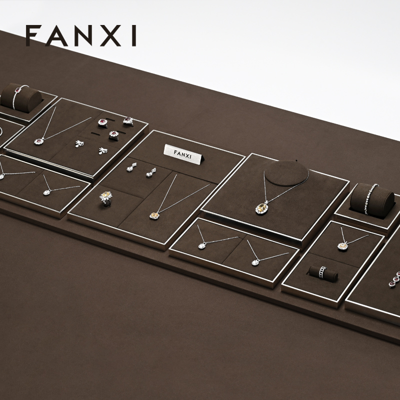 FANXI New arrival Coffee color metal Jewelry Display