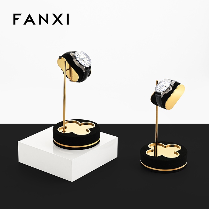 FANXI High end Black Microfiber Metal watch stand