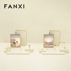 FANXI New arrival Beige Microfiber Jewelry display set