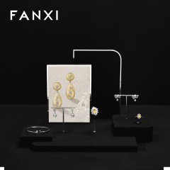 FANXI Fashion Black Microfiber Jewelry display set