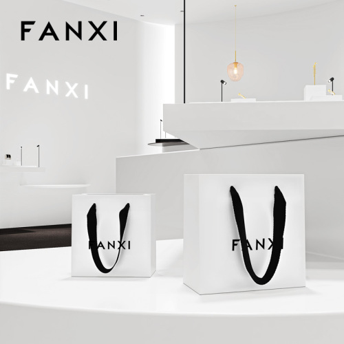 FANXI Wholesale White Recycle paper Jewelry bag