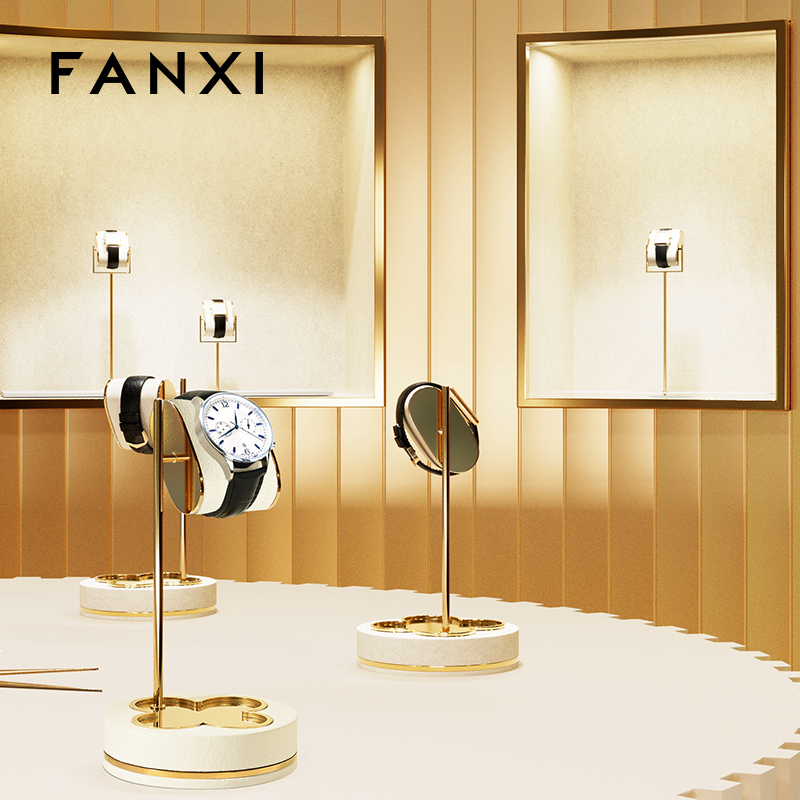 FANXI High end Black Microfiber Metal watch stand