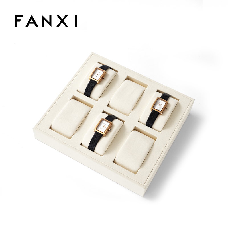 FANXI Custom microfiber Beige watch display set