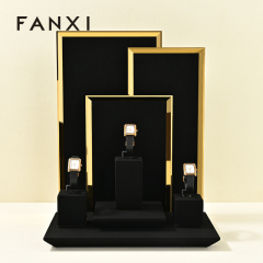 FANXI Fashion Microfiber black metal Jewelry display