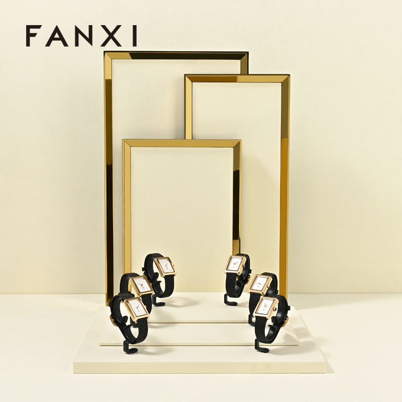 FANXI Custom Beige and black microfiber Jewelry set