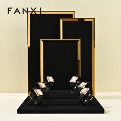 FANXI Custom Beige and black microfiber Jewelry set