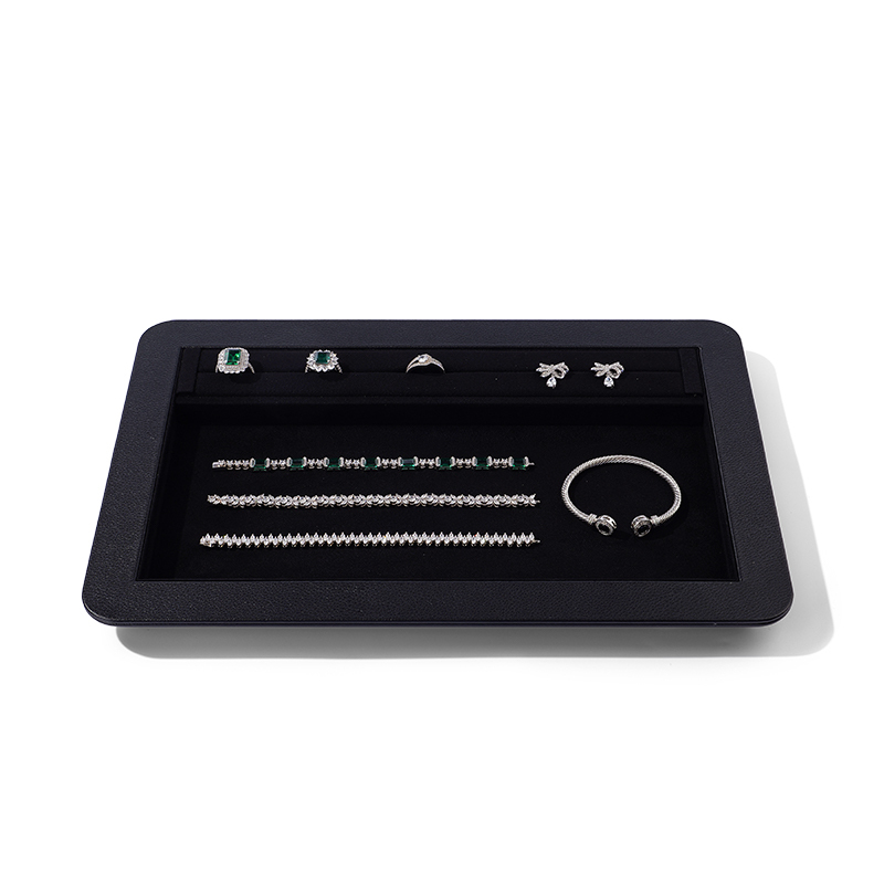 FANXI New arrival Black Microfiber Jewelry Tray