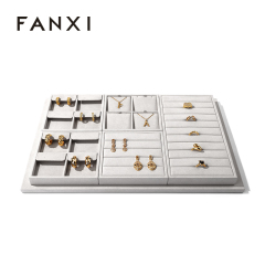 FANXI Custom Microfber Grey Jewelry display set