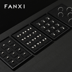 FANXI Custom leather Microfiber Black Jewelry plate