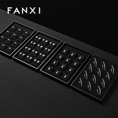 FANXI Custom leather Microfiber Black Jewelry plate
