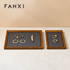 FANXI High quality solid wood Beige Jewelry plate