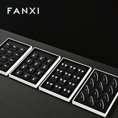 FANXI Luxury Black Microfiber and leather Jewelry display tray