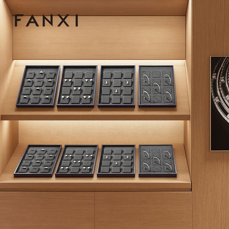FANXI High end leather and microfiber Jewelry Display Plate