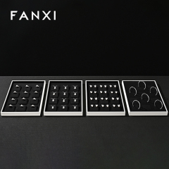FANXI Luxury Black Microfiber and leather Jewelry display tray
