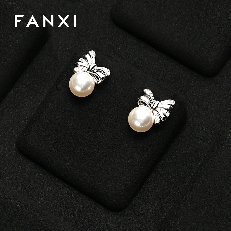 FANXI Luxury Black Microfiber and leather Jewelry display tray