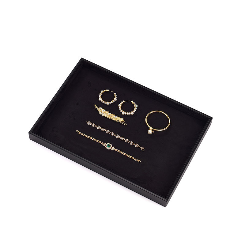 FANXI Luxury Black Metal leather Jewelry plate