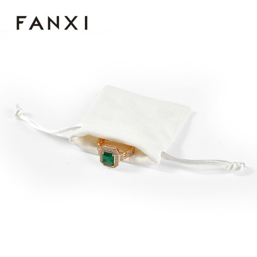 FANXI Off-white Suede Jewelry bags