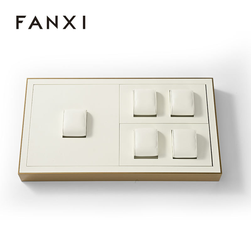 FANXI Custom Beige Metal leather Watch display props