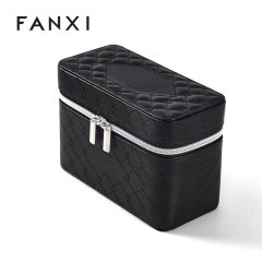 FANXI Custom Black leather microfber jewelry bag