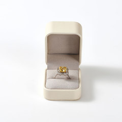 FANXI Factory beige leather Microfber Ring Box