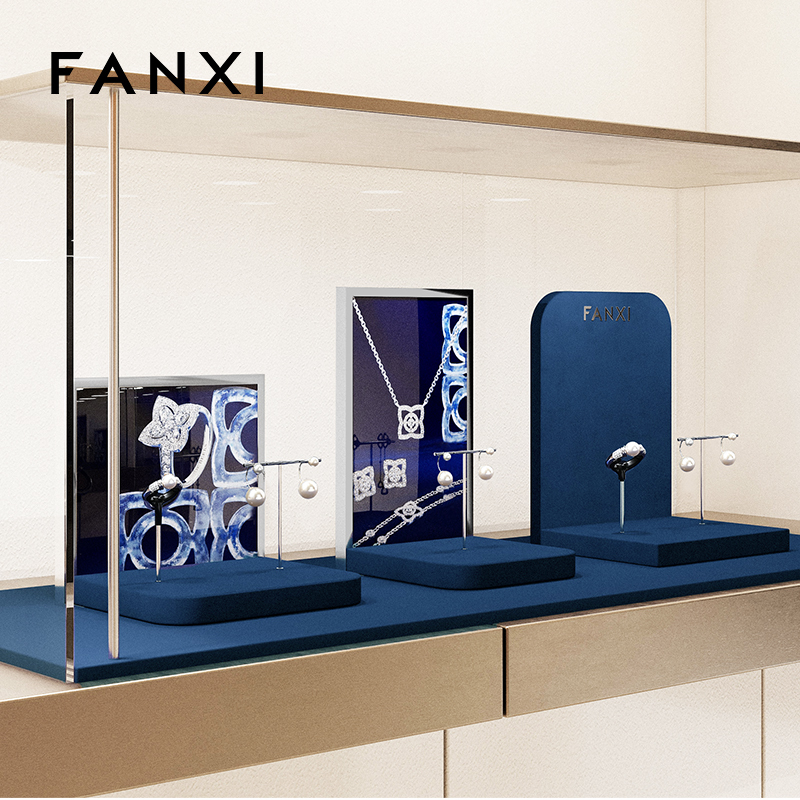 FANXI Luxury Multi-color metal Jewelry display set