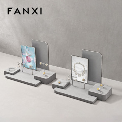 FANXI Factory Grey Microfiber metal Jewelry display set