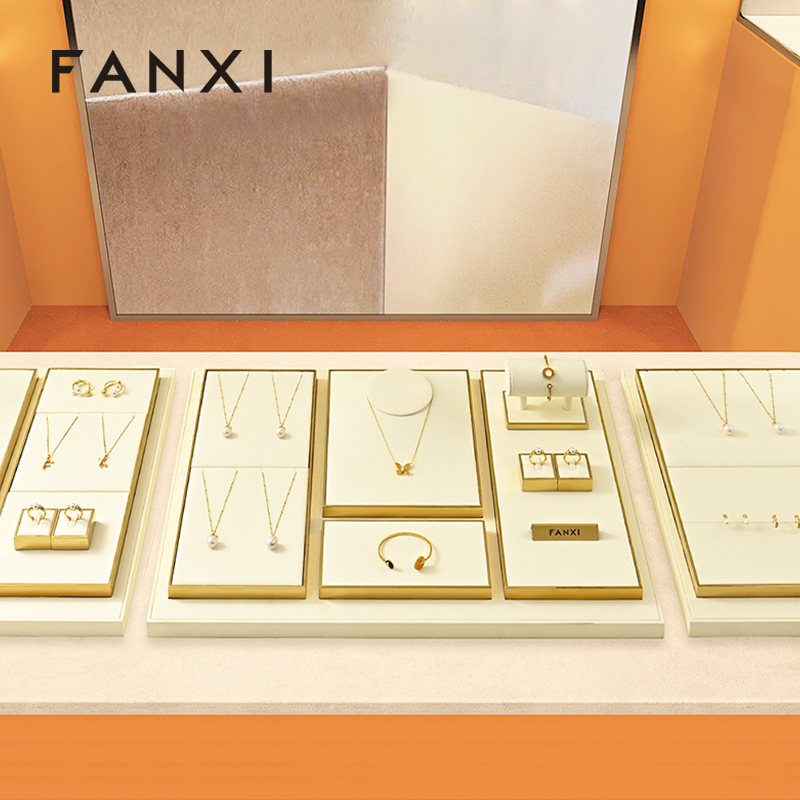 FANXI High quality off white metal Jewelry display set