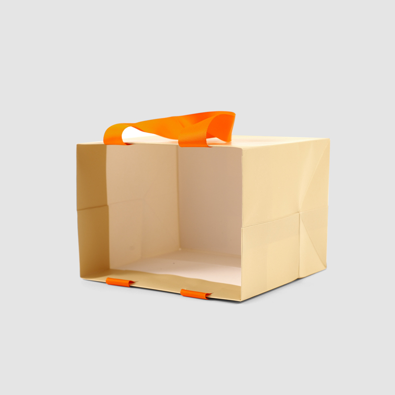FANXI Luxury paper ribbon orange Jewelry bag