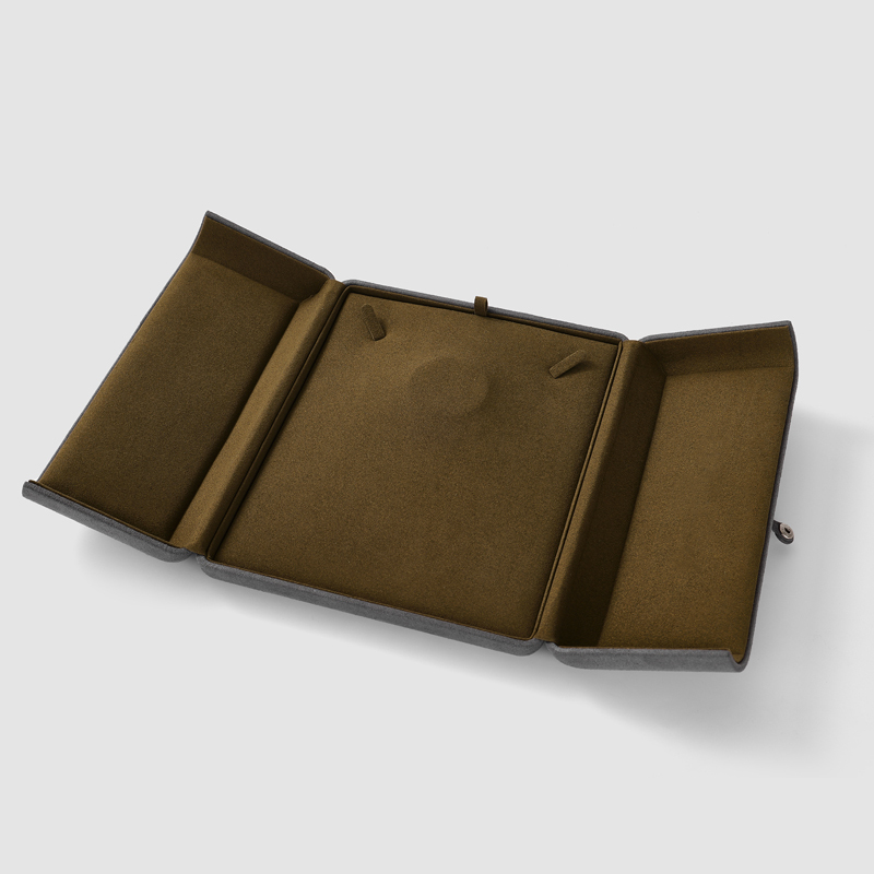 FANXI Hot sale Grayish green Microfiber Jewelry box