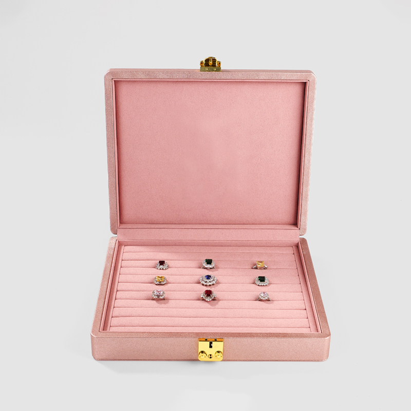 FANXI Custom Pink Microfiber leather Jewelry box