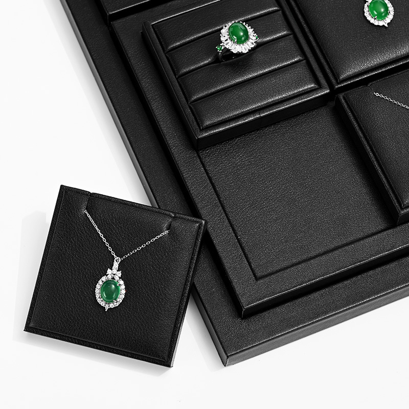 FANXI Luxury Black leather Jewelry display set