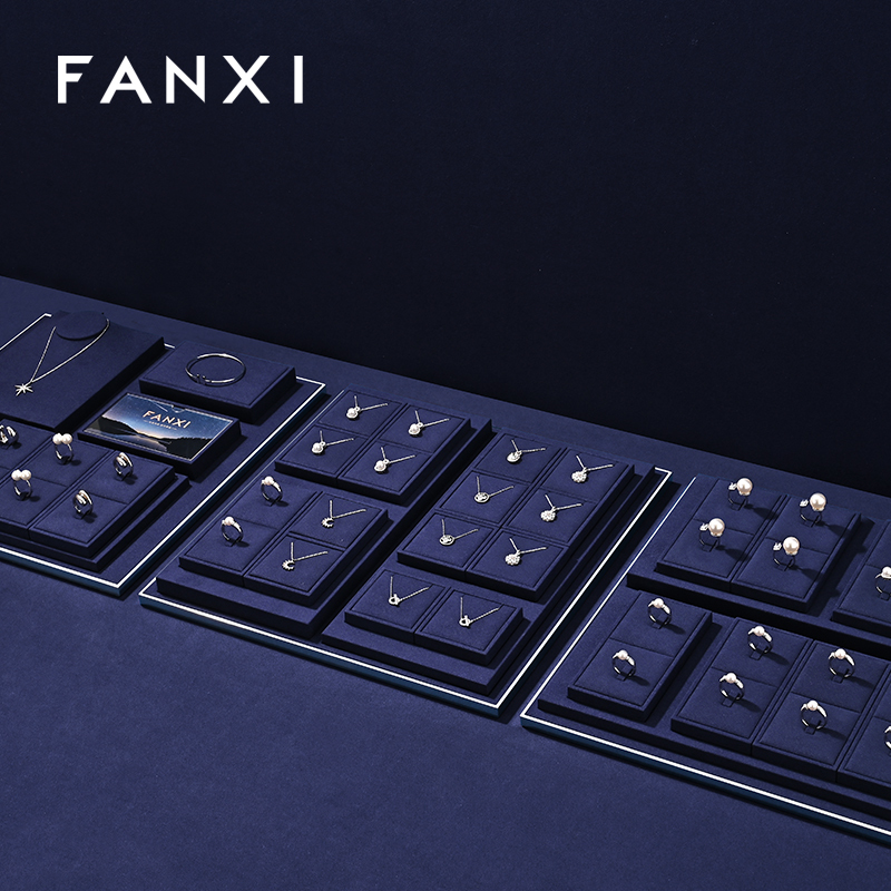 FANXI New arrival Blue Metal Jewelry combination set