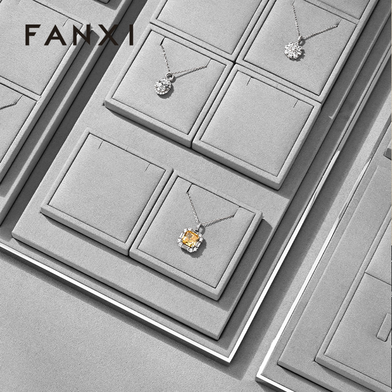 FANXI High quality Grey Microfiber Jewelry display set series