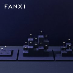 FANXI Luxury Blue metal Microfiber Jewelry display set series