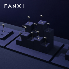FANXI Luxury Blue metal Microfiber Jewelry display set series
