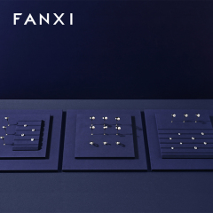 FANXI Luxury Blue metal Microfiber Jewelry display set series