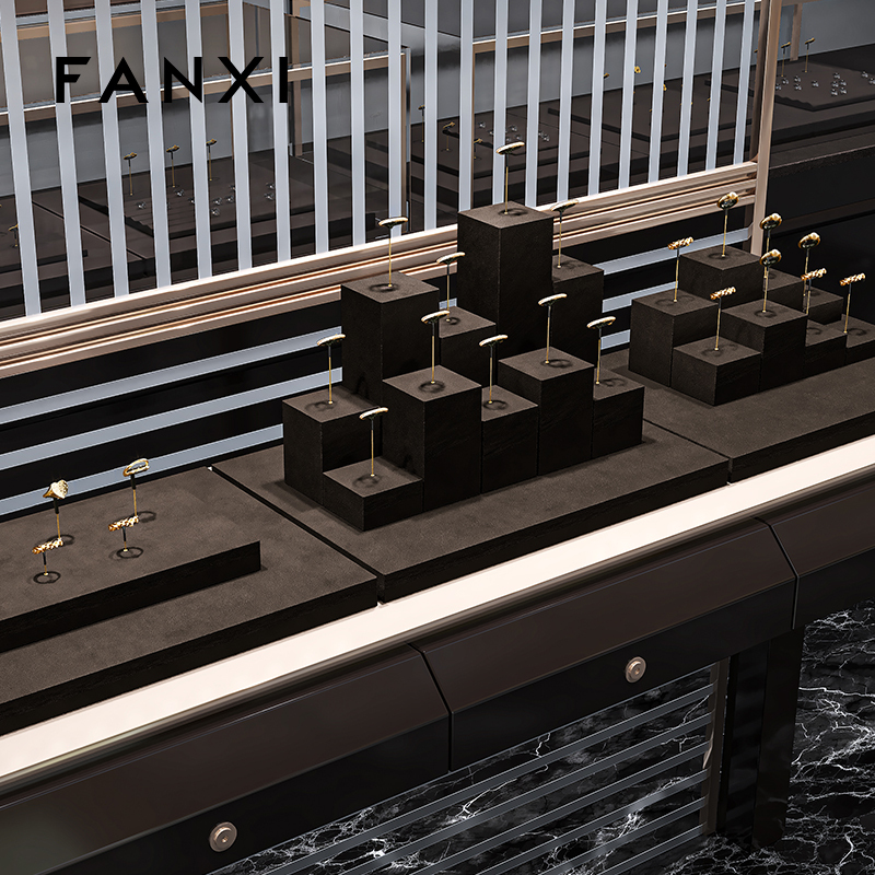 FANXI New arrival Microfiber and metal Jewelry display set series