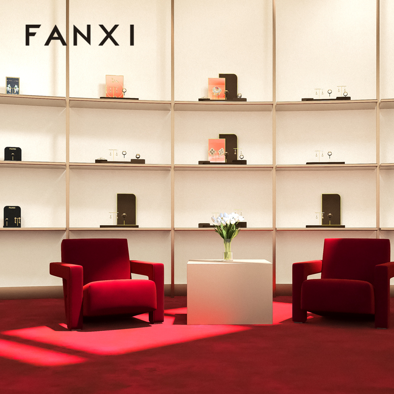 FANXI wholesale Coffee color Metal jewellery display