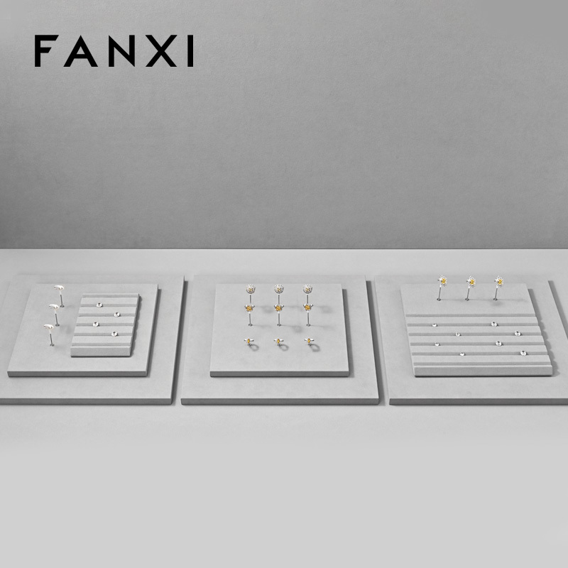 FANXI High end Gray Microfiber luxury jewellery display