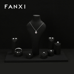 FANXI Fashion Black Microfiber Jewelry display set