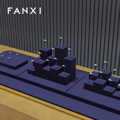 FANXI Luxury Blue metal Microfiber Jewelry display set series