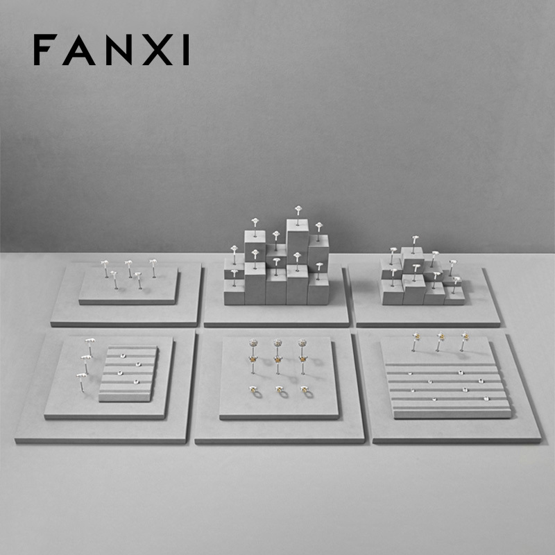 FANXI High end Gray Microfiber luxury jewellery display